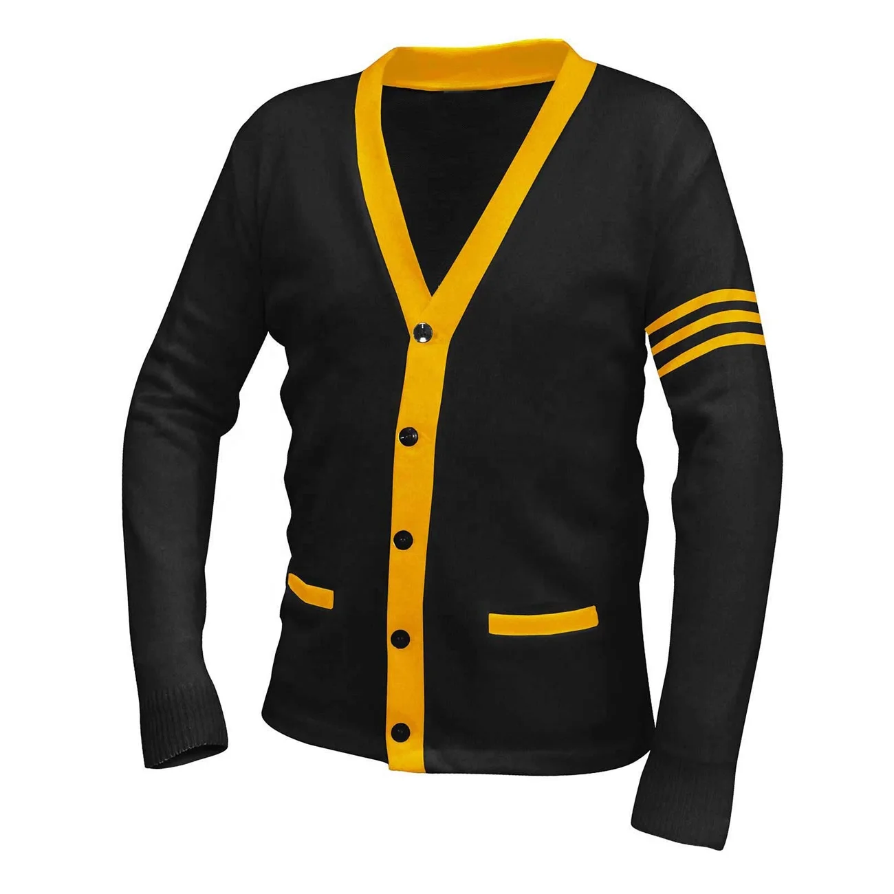 Мужской вязаный свитер на пуговицах, классический однотонный кардиган с длинными рукавами и V-образным вырезом, Осень-зима 2022