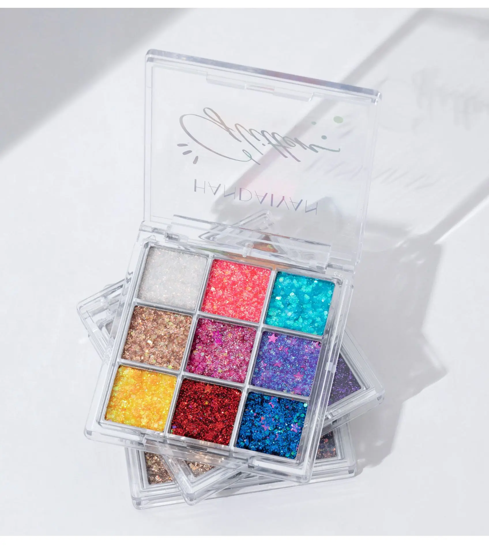 Private label  9 Color Latest Design Shimmer Glitter Eyeshadow Quality Pigment Factory Direct Wholesale