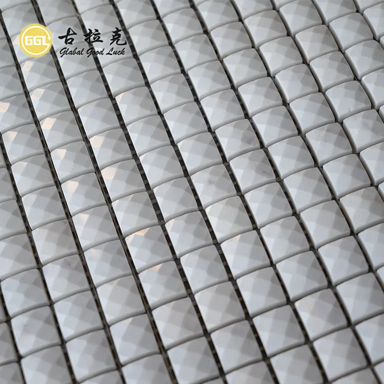 3D Design Glossy Surface Ariston White Marble Mosaic Tiles Wall Floor Decor