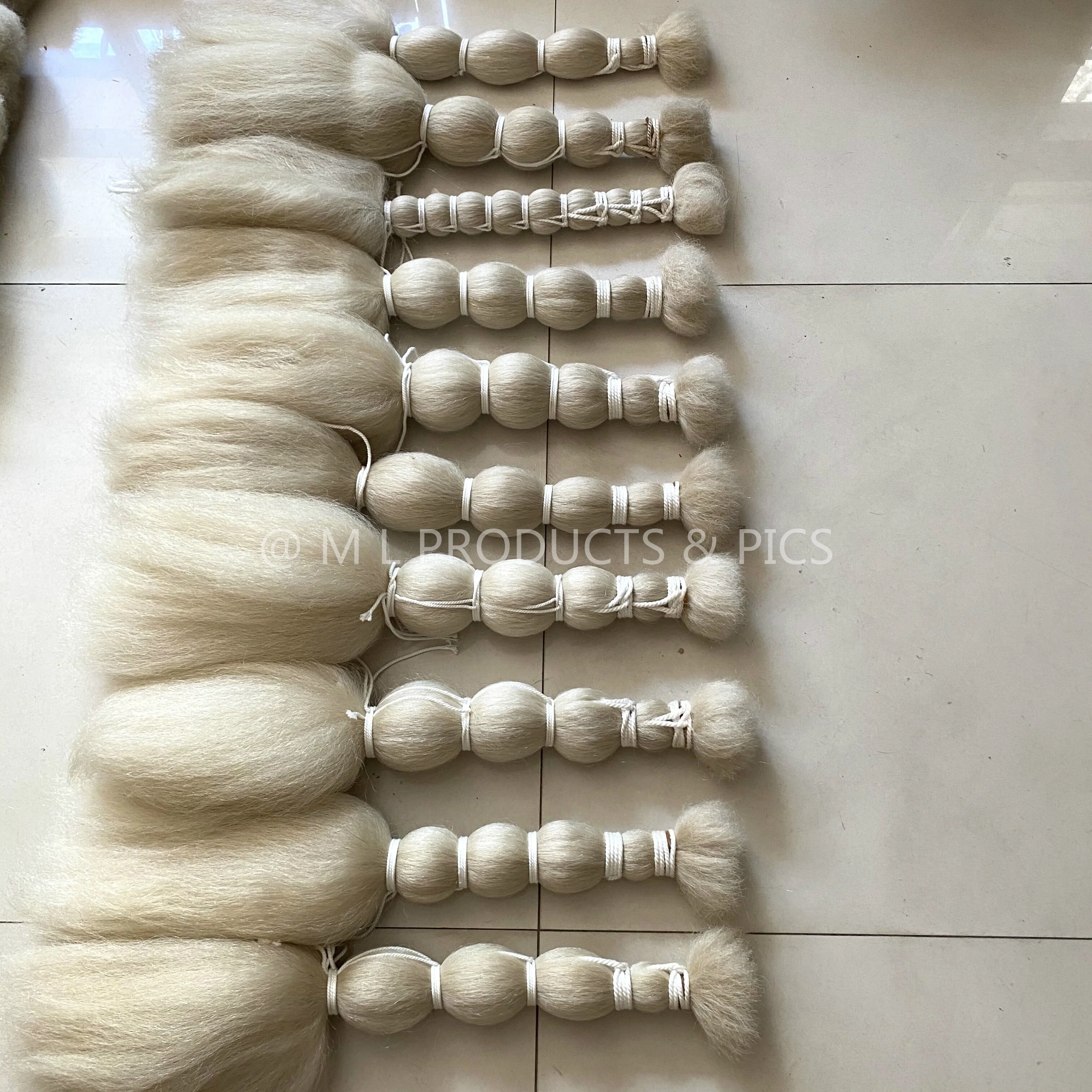 hot hair extensions 100% yak tail hair natural white color 26'