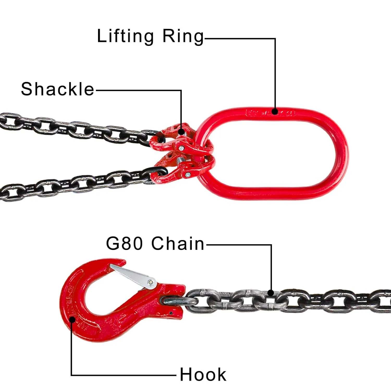 chain drum lifter lifting chains with hook zinc plated welded double leg with grab hook alloy steel chain sling