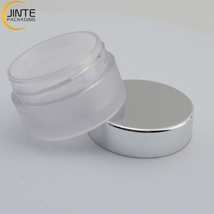 Refillable Plastic Clear Round Jar With Silver Gold Lid For Acrylic Powder Jar Pot For Cosmetic Packaging 0.5oz  2oz