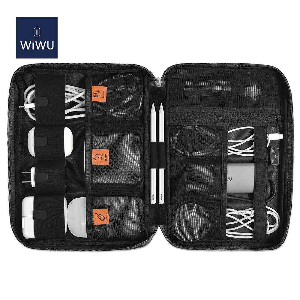 WIWU Large Capacity Organization Travel pouch for Laptop Electronic Accessories TF USB HUB STYLUS