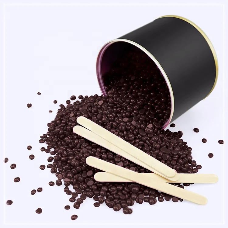 Лидер продаж, бусины коричневого депиляционного воска для удаления волос, 1000 г, бусины твердого воска