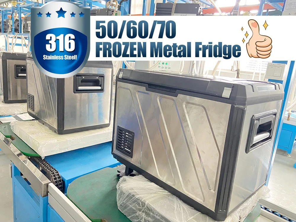 50L 60L 70L 316 Metal Fridge 4X4 4WD Cooler Freezer Car Cooler Fridge Stainless Steel Fridge Metal Refrigerator