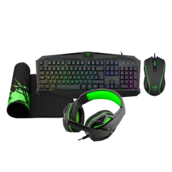 TGS003 wired PC gamers keyboard and mouse headset mouse pad combos RGB 4 in 1 gaming combo set