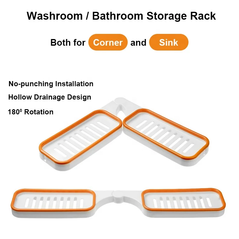 Bathroom Washroom No Punching Sink Corner Shower Shampoo Multifunctioal Storage Racks Shelf With Suction Cup Accessories
