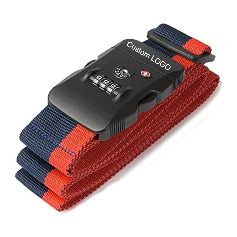 Custom LOGO polyester TSA luggage strap Luggage Suitcase Straps Travel Essentials Accessories
