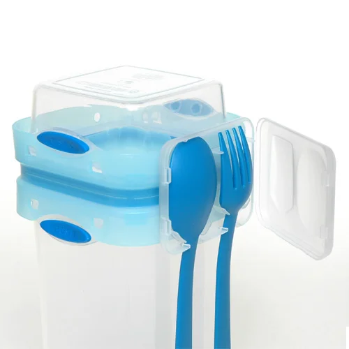 Customized 230+400ml Square Kitchen Plastic Airtight Food Storage Containers Food to Go Storage Container
