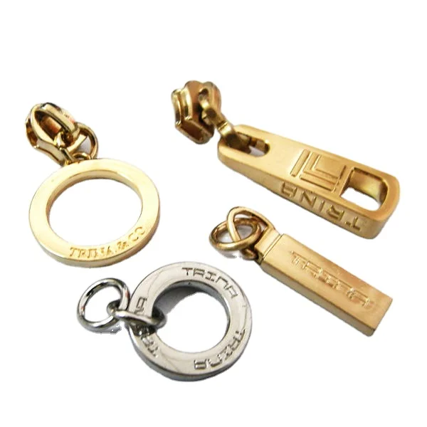 Custom bag accessory Metal Replacement Zip Fastener Puller for bags Purse and Garment Metal Zipper Ends Head zip Sliders Puller