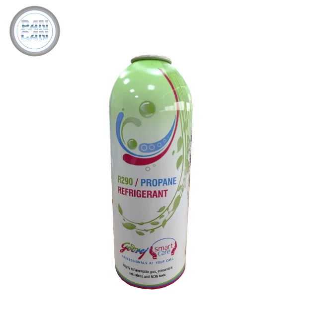 66mm diameter 150g Refrigerant R290 gas aluminium aerosol can  refrigerant gas can r134a