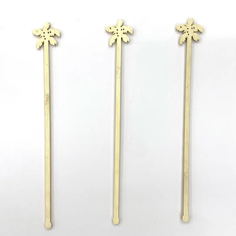 Disposable bamboo stirrers olive needle swizzle stick cocktail