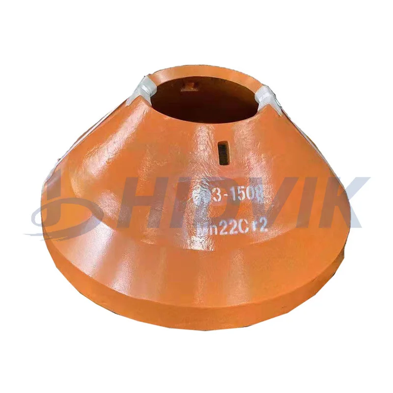 
apply to TC1000 WC1000 1000SR TC1300 WC1300 WC1500 medium coarse concave bowl liner and mantle with 22%Mn 18%Mn 