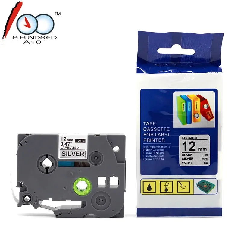 Glitter sliver gold compatible glossy tape 12mm TZe-PR831 PR935 PR234 for Brothers label printer