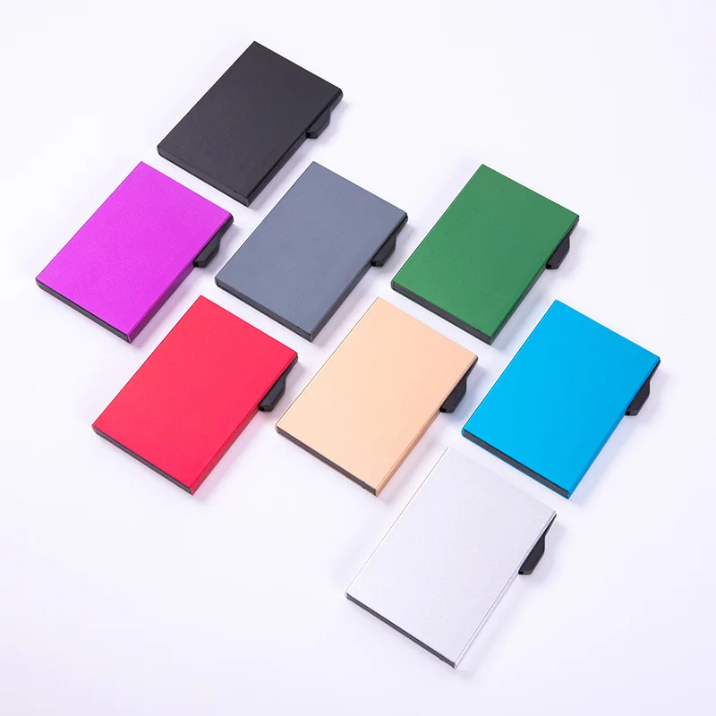 New Promotion Business Gift Custom Metal Aluminium Holder Case Slim RFID Credit Card Wallet