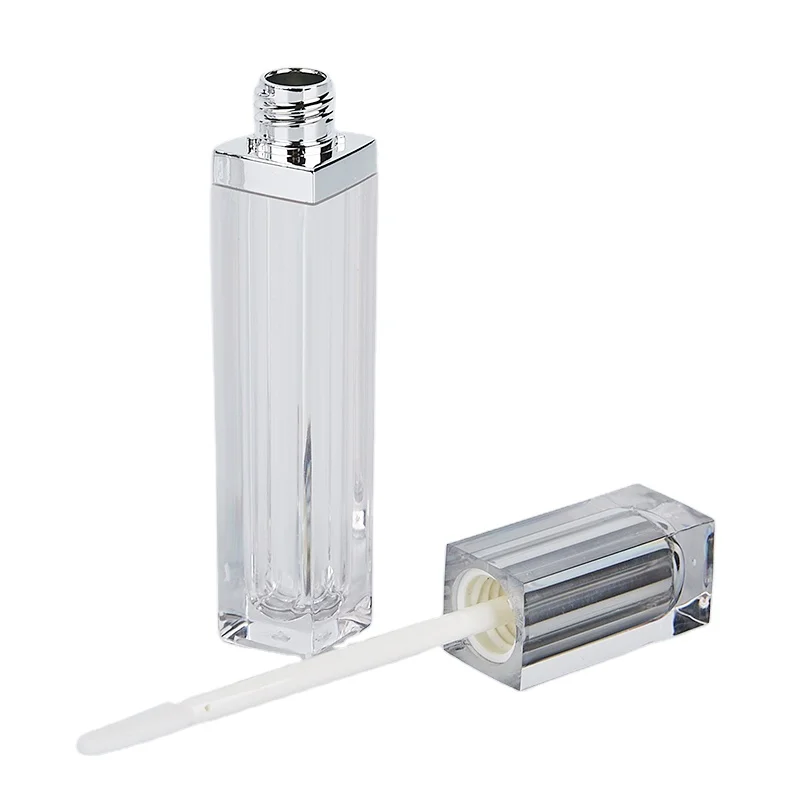 Empty rose golden silver Lipgloss square private label lip gloss tubes 7ml Lip gloss base Lip Balm Container lipstick containers