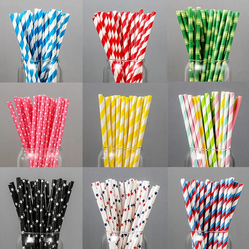 Biodegradable Disposable Black Boba Paper Straws Custom Printed Individually Wrapped Paper Straw With Packaging Bag For Milk Tea