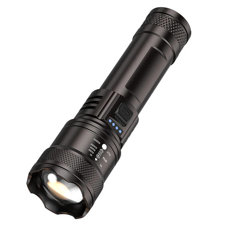 Waterproof camping outdoor flashlight Distress flash 10w 18650 power lithium battery outdoor flashlight, portable bright light