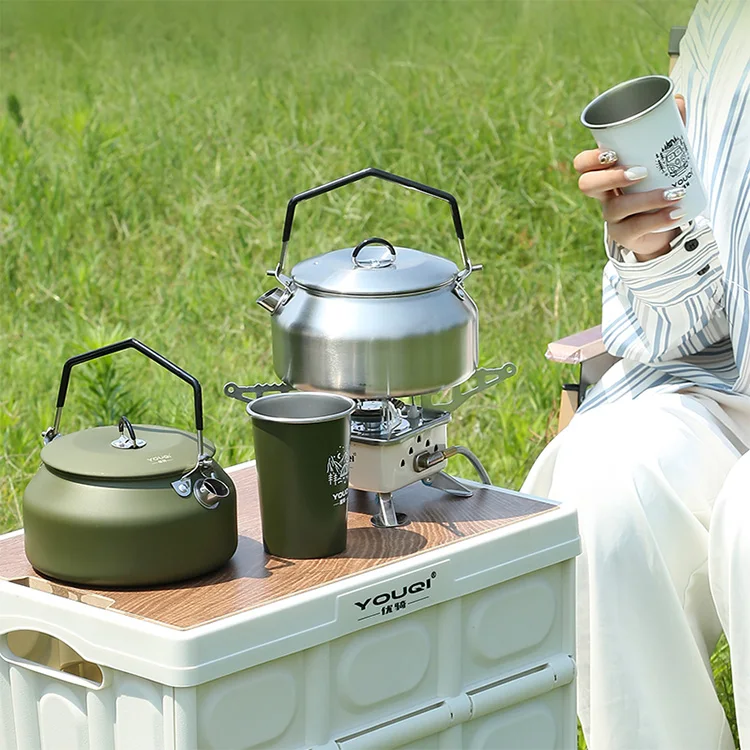 YOU QI Camping portable kettle outdoor 304 stainless steel 1L Travel  kettle
