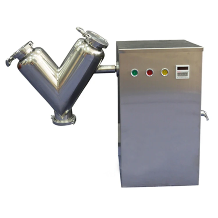 Semi Automatic V Type Chemical Power Mixer Spice Dry Powder Mixing Machine