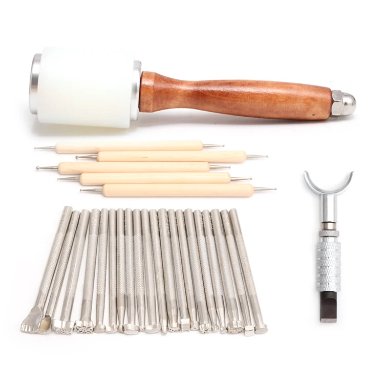 Diy printing set leather carving tool leathercraft tool package stamp tool set