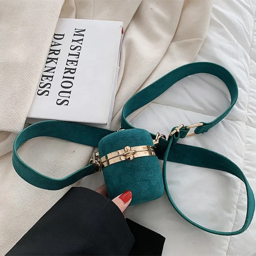 Retro Frosted PU Leather Mini Bucket Case Small Bag For Women New Fashion Mini Coin Purse Headphone Bag