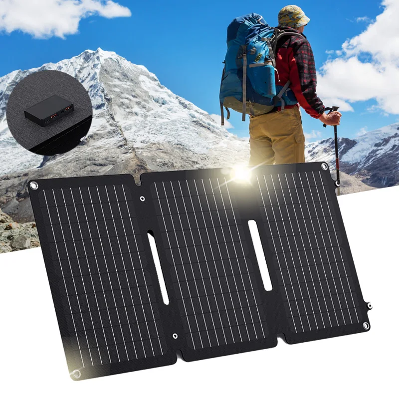 2024 New Arrival Mobile Phone Fast Charging Folding Solar Panel IP65 30w ETFE Foldable Placa Solar Panel Dual USB Phone Charger