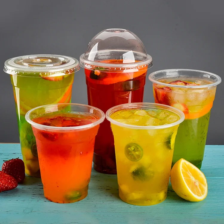 2021 New design PLA CUP  food take away disposable eco friendly disposal tea bobba cups