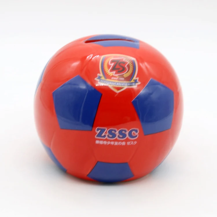 Ceramic custom toy safe baby football kids money bank