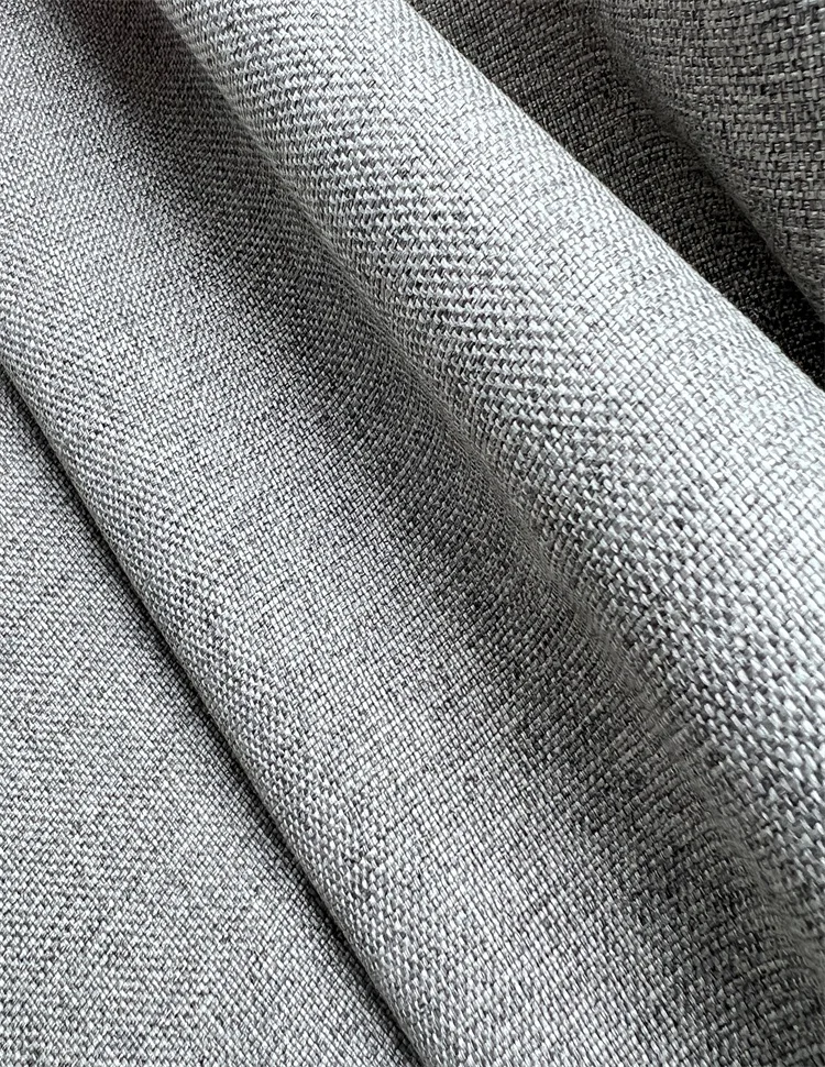 New simple style linen sofa fabric polyester fine linen upholstery fabric for furniture and home textile