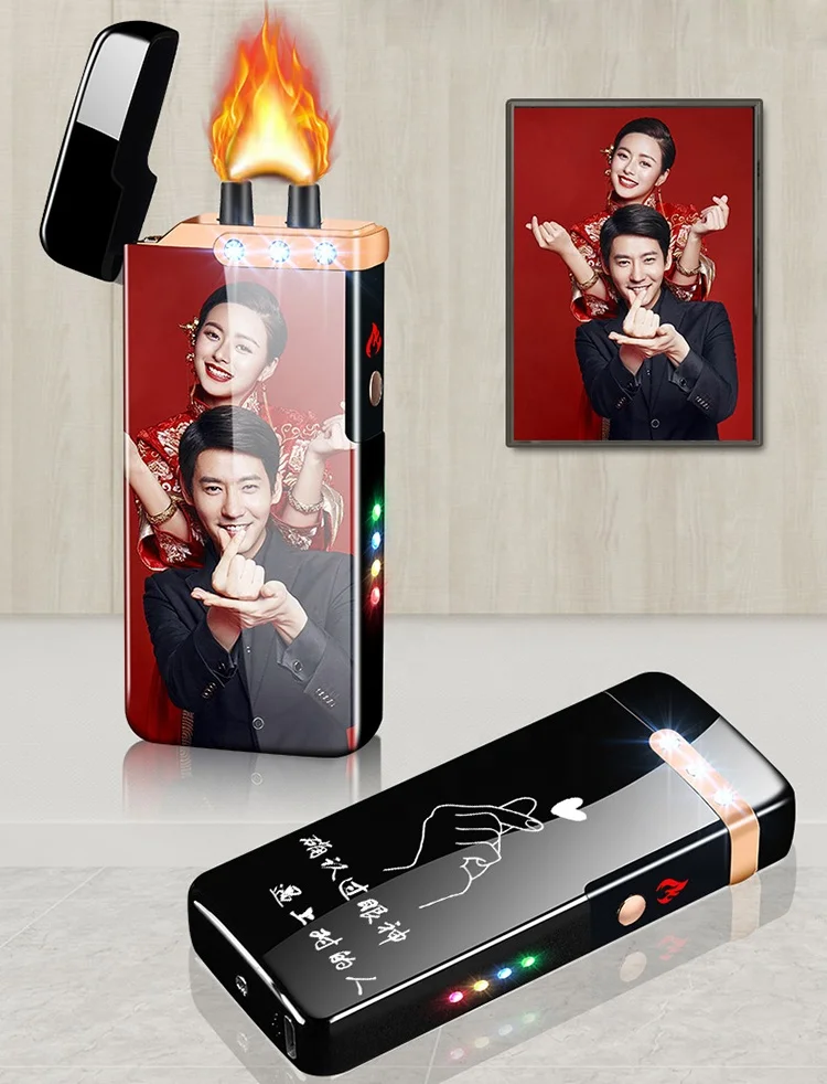 strong jet big flame electric electronic rechargeable usb charged flint arc cigar cigarette smoking pipe candle torch lighter