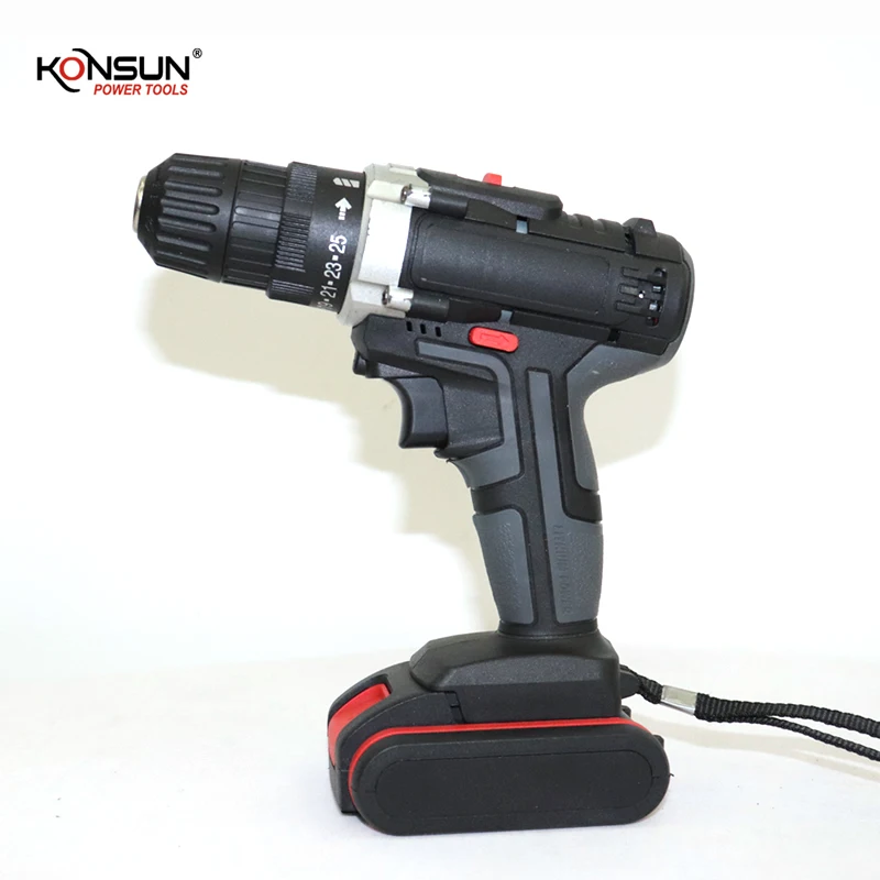 KONSUN Lithium Battery Electric Drill 21V Cordless Drill with 2 0AH drill set Rechargeable Electric Screwdriver Kits