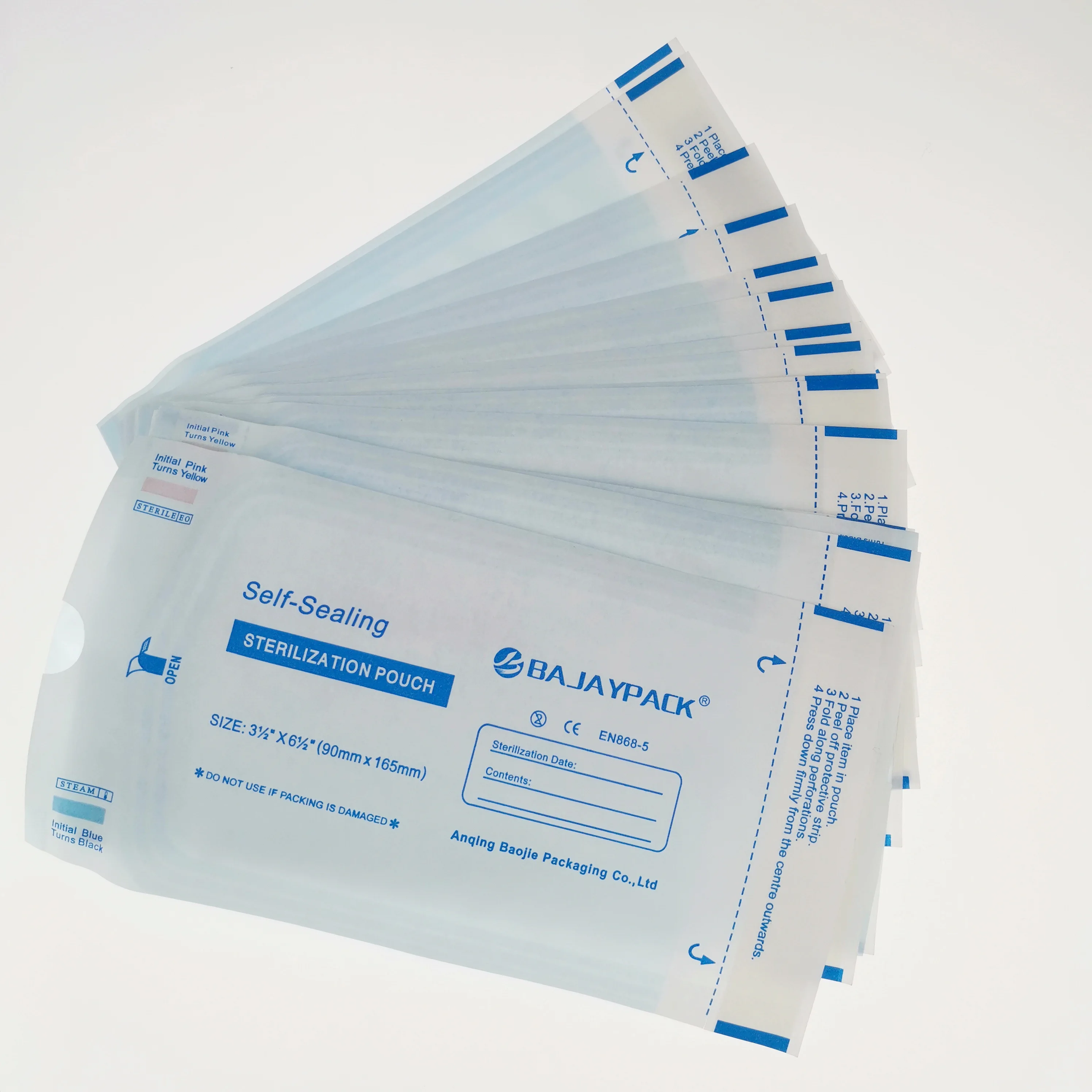 Disposable autoclave sterilization pouch for medical gauze sponges