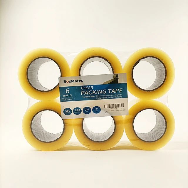 New Product Hot Sale Bopp Clear  Box Sealing Tape Roll Strong Strength Adhesive Packing Carton Super Clear Transparent Tape