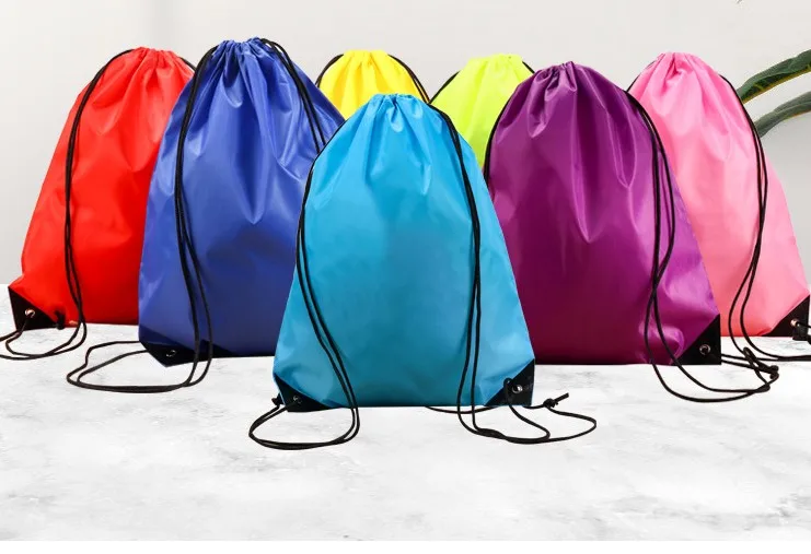 Factory custom logo sports backpack 210D polyester drawstring bag printing draw string bag for promotional