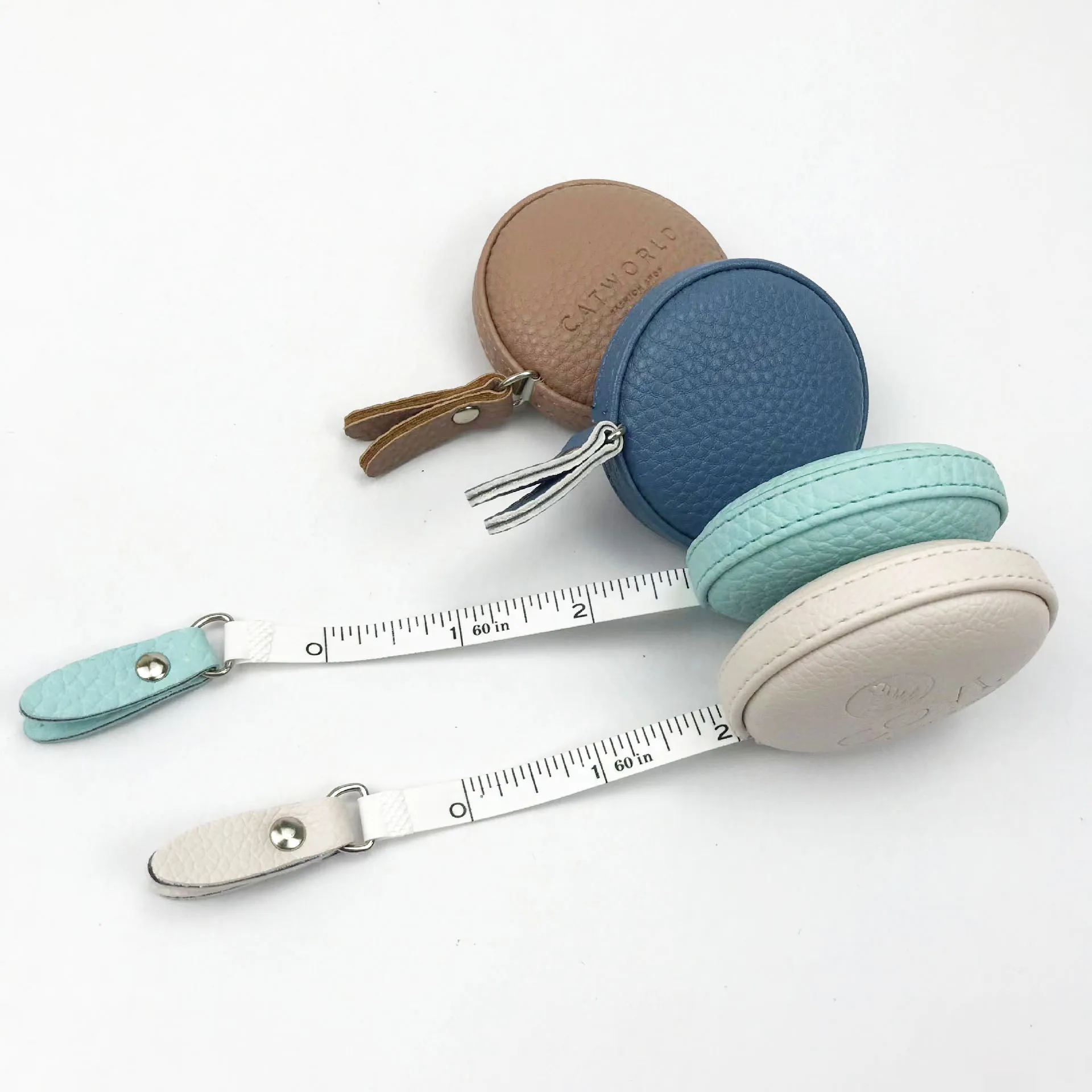 60 Inch 1 5 Meter Leather Measuring Tape Retractable Body Measuring Tape Round Mini Measuring Tape Customized LOGO