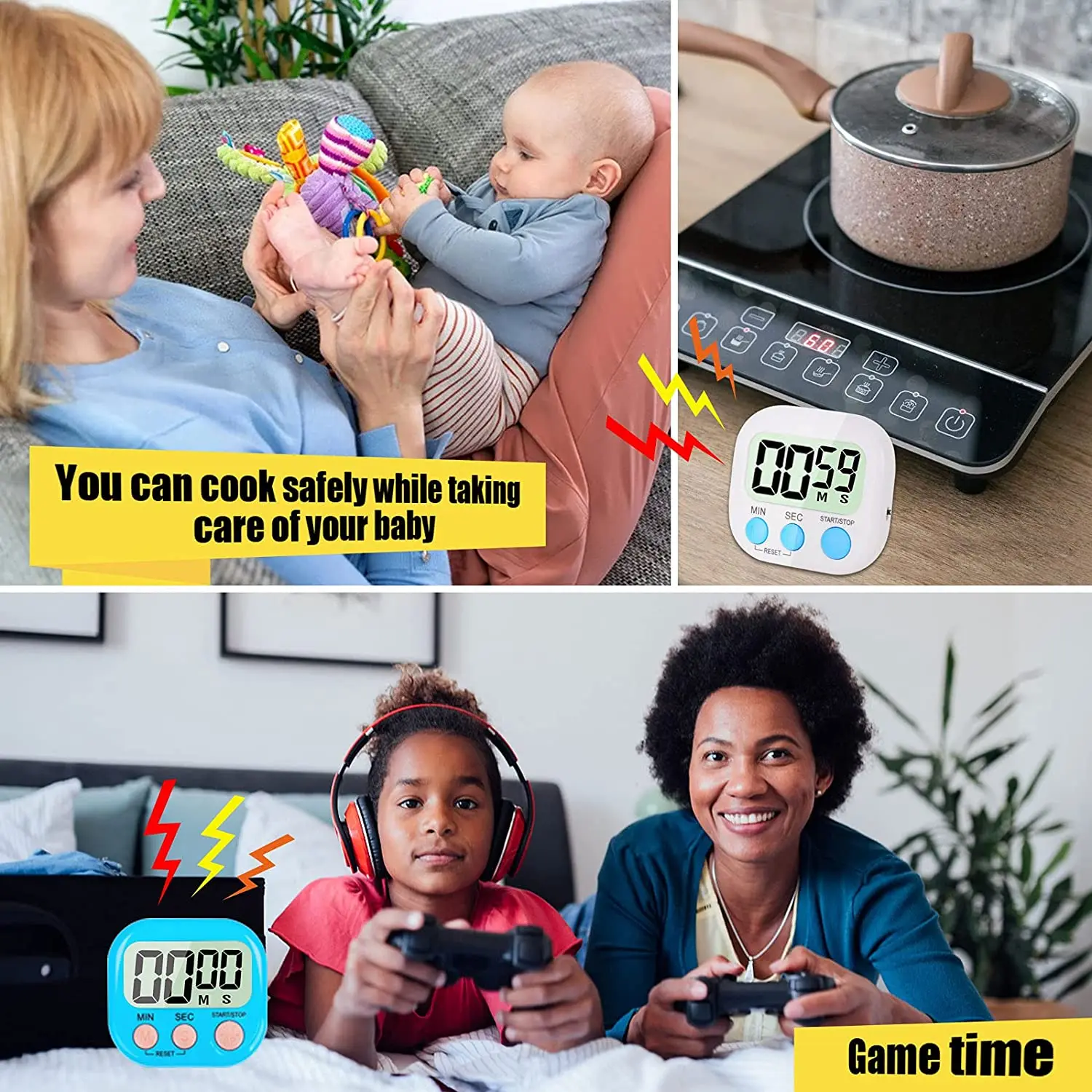 Classroom Countdown Timers For Teachers Kids Large Screen Home Cooking Magnetic Kitchen Timers Digital Timer