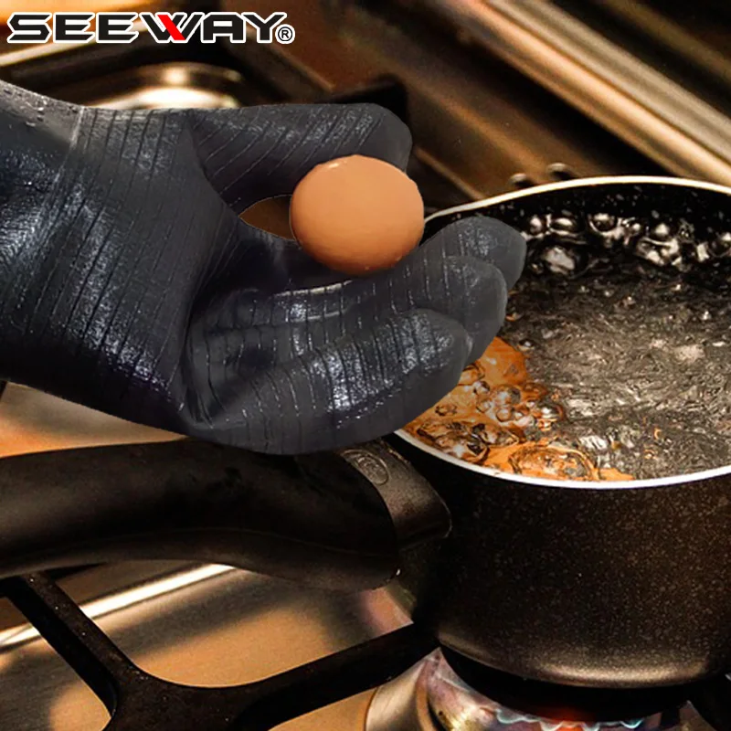 Seeway Textured Palm Waterproof Oil Heat Resistant Gloves for Fryer Grill Smoker Cooking Pit Barbecue