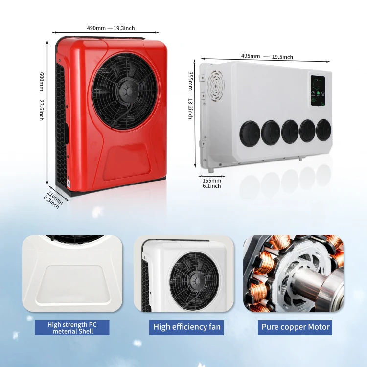 Electric Air Conditioner Cooling 12V 24V Truck RV Sleeper Parking Air Conditioner Truck Cabs Mini Split Air Cooler Fan No Fuel