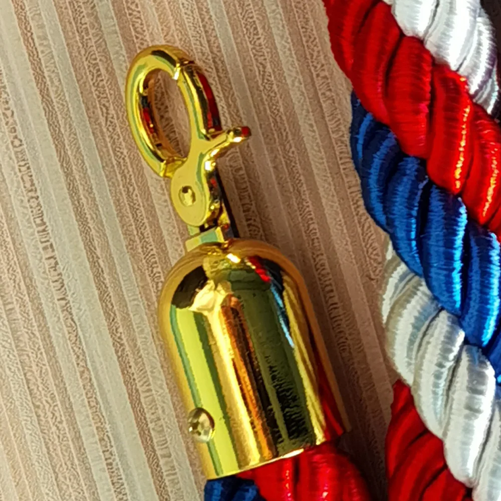 3 color Accessories Queue Stand Braided Cord Rope Barriers Gold outdoor stanchions and set braided rope for barrier