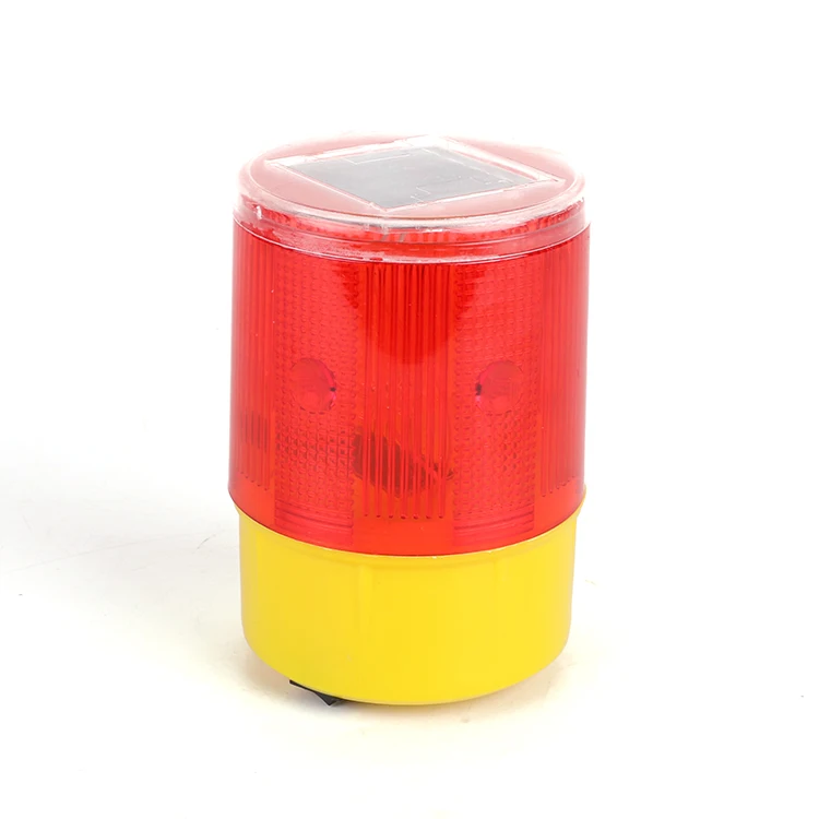Red Construction Solar Powered Traffic Cone Emergency Warning Light Led Safety Signal Beacon