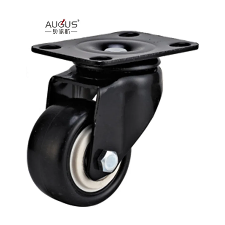 60mm height Wholesale Light Duty Caster Wheel Black PVC/PU Double Ball Bearings for Furniture Sofa/Table/Chair