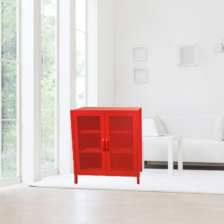 Chinese minimalist style Locker Rad steel cabinet with lock for home