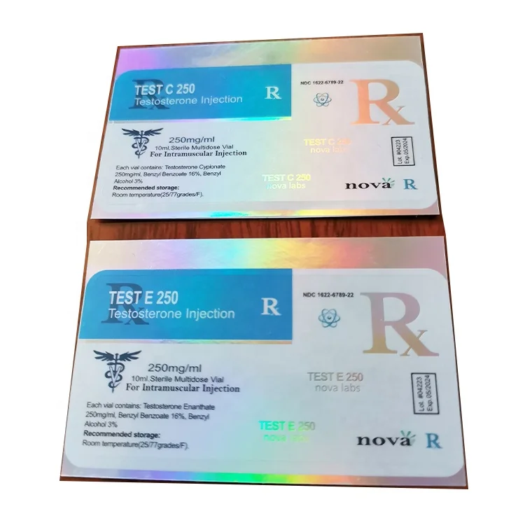 VS-218 Wholesale Free Design Custom Logo 10ml Pharma Vial Labels For Test Cypionate