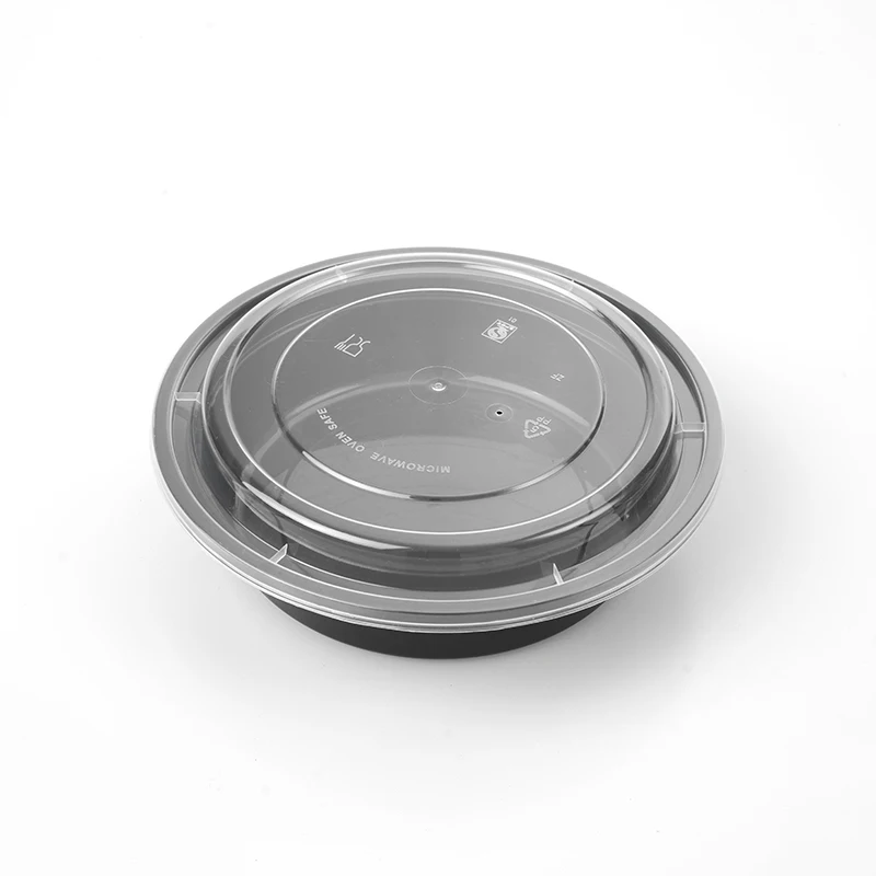 700ml/25oz Disposable Take Away Plastic fruit salad container with dome lid,salad mixing bowl to go with cover