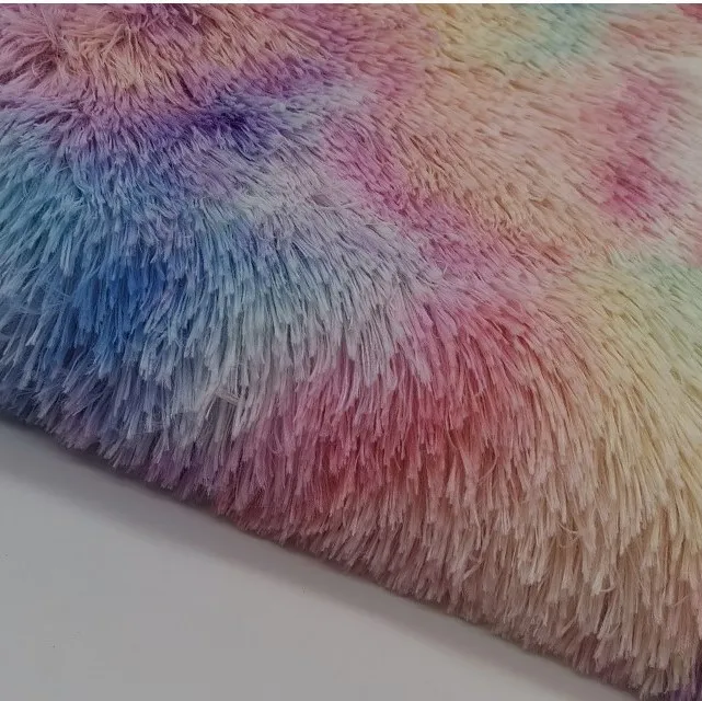 New Spot 40 Hair Colorful Plush rainbow PV Wool Tie Dye Hai Pai Fur Toys Home Pet Supplies Fabric