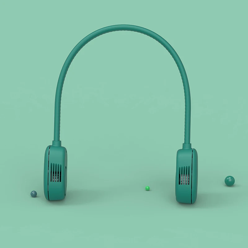 new ABS 3 wind speed Type-C folding   battery hands free portable  bladeless wearable refrigerator  neck hung fan