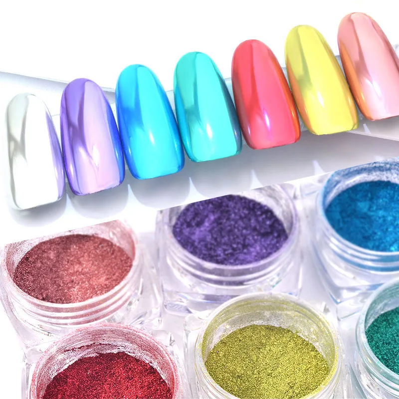 
Manicure Titanium Mirror Powder Pure Color Glitter Laser Powder 
