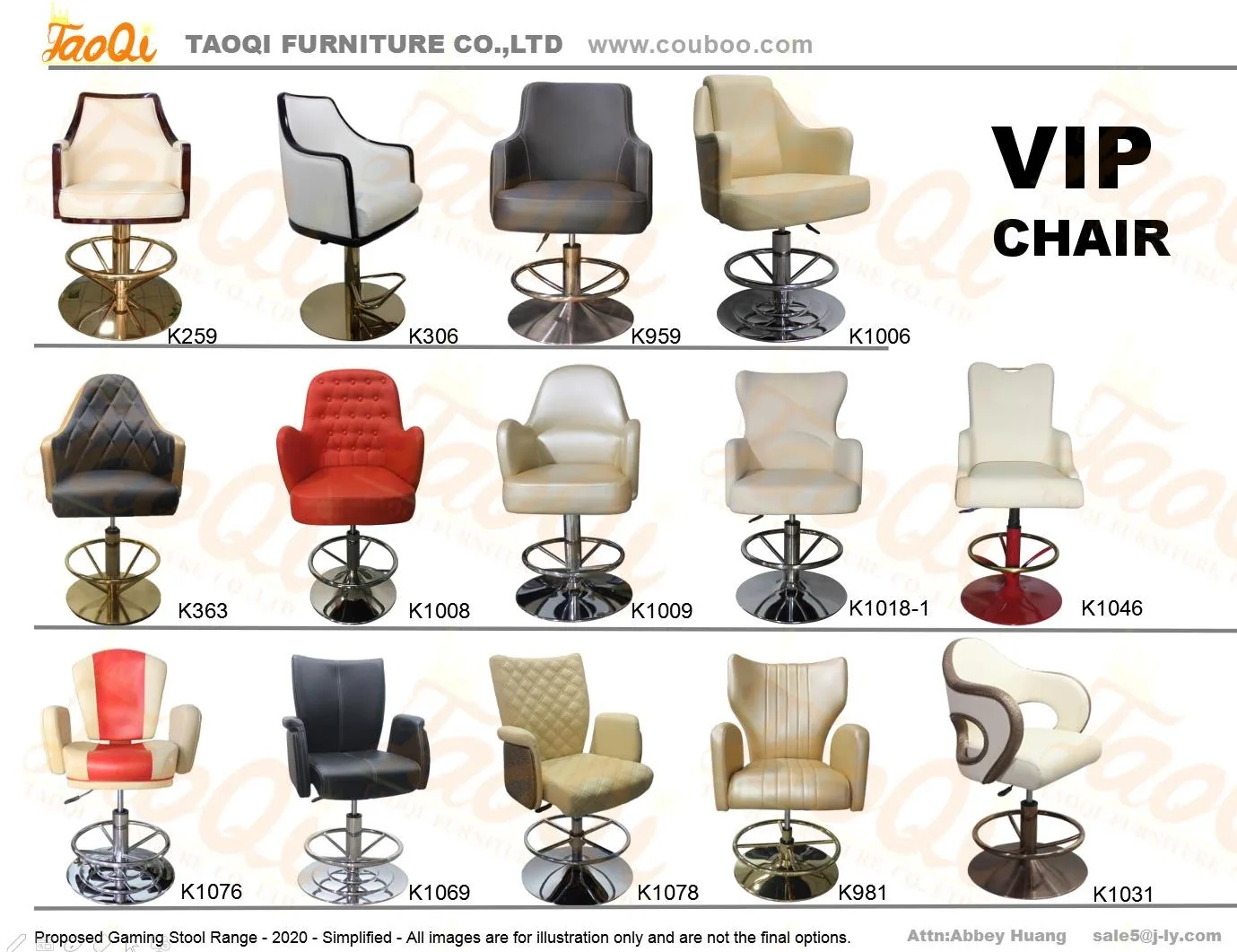 K959 High Quality Upmarket PU Leather Metal OEM Poker Club Furniture Slot Machine Gaming Bar Stool Swivel Casino Chair