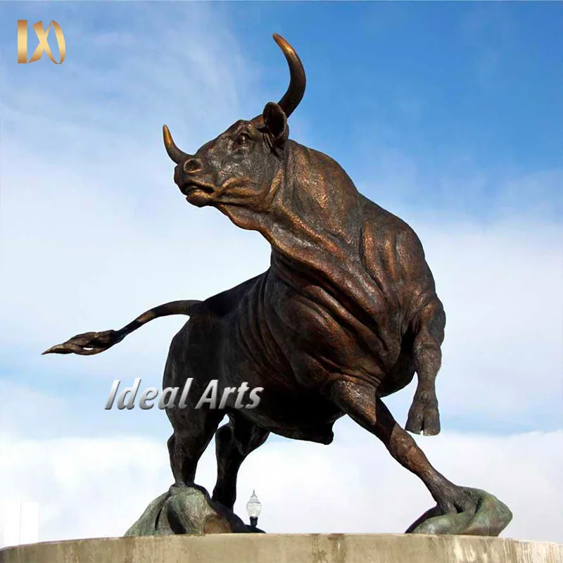 Outdoor Garden Decor Metal Craft Brass Bronze Hollow Bull Statue Sculpture